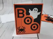Happy Halloween Greeting Card Kit #20 [Lot of 4, Handmade, Boo Ghost Spider]
