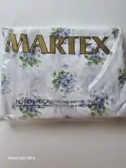 New Martex Vintage Fitted Twin Sheet Shabby Chic Floral. USA No-iron Percale
