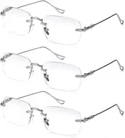 TERAISE Frameless Metal Reading Glasses for Men/Women Blue Light Blocking -Rimless Fashion Comfortable Computer Eyeglasses