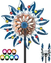 Solar Wind Spinner Retro Spinner, Waterproof Outdoor Metal Wind Sculpture for Pa