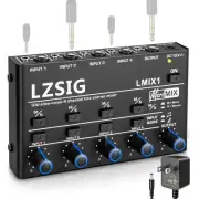 Mini Audio Mixer,Stereo Line Mixer for Sub-Mixing,Ultra Low-Noise,4-Channel,M...