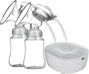 YUEKU Double Electric Breast Pump Hands Free Breast Pump for Breastfeeding 2 Modes&9 Adjustable Levels Low Noise Anti-Backflow USB Powered with 2pcs 150ml Milk Bottles