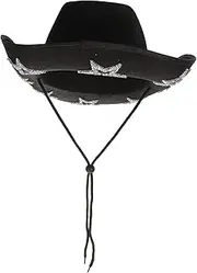 [VALICLUD] Pentagram Cowboy Hat Hats for Men Hat Party Boys Hat Men Hats Ladies Summer Hats Hats Wide Panama Hat Summer Caps for Women Floppy Panama Hat Cowgirl Hat White Cloth
