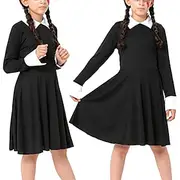 Wednesday Addams Addams family Wednesday Dress Women's Girls' Movie Cosplay Cosplay Black dress School Uniform Dress Masquerade Polyester World Book Day Costum