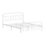 NNEED Bed Frame Metal Double Size Bed Platform White