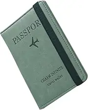 [Ipetboom] 1PC RFID Passport Holder Wallet Multi Functional PU Leather Travel Storage Bag for Women and Compact Green Design for Passports Ids Photos