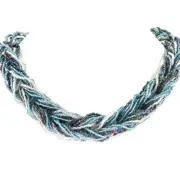 Choose Color, 22" Elegant Braided Strand Glass Seed Beads Braid Necklace