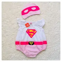 在飛比找蝦皮購物優惠-嬰兒衣服新生女寶寶連身衣可愛滿月百天公主超萌超人套裝