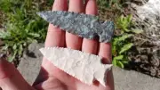 Two Flint Knapped Arrowheads. Burlington Chert And Blueberry Ft Pane Chert