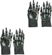 [LIFKOME] 2pcs Halloween Wolf Women's Fashion Accessories Scary Props Wolf Handwear for Women Hand