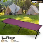 Purple Foldable Camping Oxford Cot Portable Reclinable Military Bed w/Carry Bag