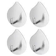 4Pcs Stainless Steel Hat Hooks, Towel Hooks Robe Hooks(60x50mm, 25x15mm, Silver)
