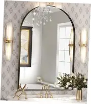 Arched Mirror, Arched Wall Mirror, 20 x 30 Inch Arch Mirror, 30"L x 20"W Black