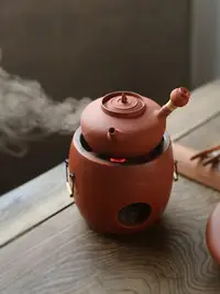 在飛比找Yahoo!奇摩拍賣優惠-茶藝師 閩西副榜爐 童文宋圓爐 手工小炭爐紅泥工夫茶爐橄欖碳