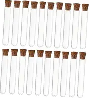 50-Piece Plastic Test tubes Cork Stopper for Bath Salt Storage 5ml Capacity Storage Tubes for Beads Candy Plant Propagation