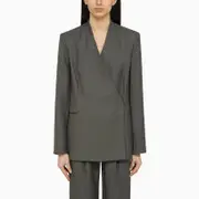 [LOULOU STUDIO] Sandyato single-breasted grey viscose blazer M Grey