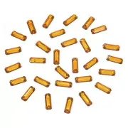 720pcs Flat Back Rectangle Acrylic Rhinestones Beads, 19x7mm, Medium Brown