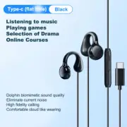 Wired Air Conduction Type-C 3.5mm Earphone Earclip With Microphone Mic Headphone