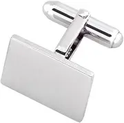 [Select Gifts] Box Set Shirt Black Tie Napkin Hook Sterling Silver Rectangular Blank Oblong Cufflinks