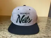 BROOKLYN NETS Mitchell & Ness NBA Gray SnapBack Script New Without Tags