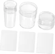 IWOWHERO 3 Pack Nail Art Stamper Set Scraper Diy Manicure Kit for Nail Tips Practice Hand