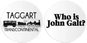 Taggart Transcontinental Who Is John Galt - 2 Pack Circle Stickers 3 Inch