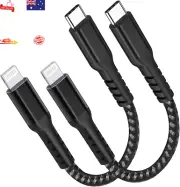 Phone Fast Charger USB-C to Lightning Cable 2-Pack, 0.2M, MFi Certified PD 20W