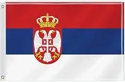 2×3 FT Serbia Flag,60×90 Medium Size Serbians National Decor,Double Side Digital Printed 150D Polyester Banner With Canvas Header Brass Grommet