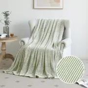 PLEASANT BOULEVARD | Fuzzy Throw Blanket Double-Sided Design Checkered Stripe...