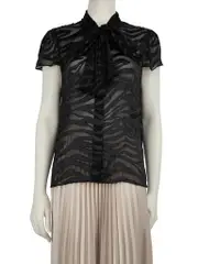 Black Zebra Jacquard Sheer Shirt