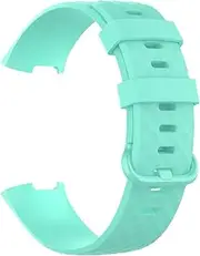 [DAYHOM] Soft TPU Sport WatchBands Fit for Fitbit Charge 3/4 Smart Watchdurable Strap Wristband Fit for Fitbit Charge 3 Charge 4 Watch Accessory(5,Silver Buckle_S)