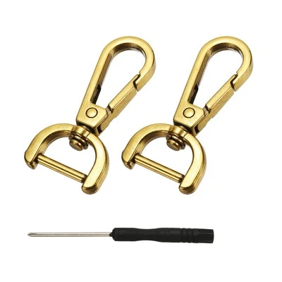 Detachable Snap Hook, 5/8 Inch Swivel Clasp for Purse (2 Pack, Gold)