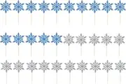 Pack of 30 Snowflake Cake Decorations, Snowflake Cupcake Toppers, Snowflakes Frozen Cake Decoration, Frozen Cake Decoration, Christmas Cake Decoration, Snowflake Cake Decoration for Winter Theme