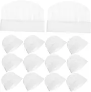 [Minkissy] 25 Pack Boys and Girls' Disposable Chef Hats Kitchen Play Hats Non-irritating Non-Woven Material for Baking Birthday Parties Role Play White