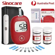 SINOCARE Blood Glucose Sugar Monitor Diabetes Testing Meter Kit Test Strips AU