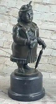 Woman with Umbrella Abstract Bronze Sculpture Statue Art Fernando Botero