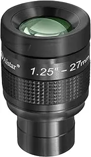 [Alstar] 1.25 inch Telescope Eyepieces Premium Flat Field, 27mm Focal Lengths Wide Angle Multi-Coated Lenses with Adjustable Twist-up Eyecups Anodized Aluminum Housing for Crystal-Clear Viewing