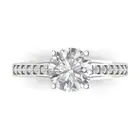 2.21ct Round cathedral Promise Engagement Wedding Ring 14k White Gold Designer