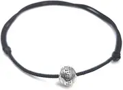 [Samyuktha] Adjustable Black Thread Anklet with One Oxidised Beads/nazariya anklet, Adjustable, Metal, no gemstone