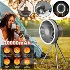 Portable Camping Fan with LED Light USB Rechargeable Outdoor Tent Lamp Lantern