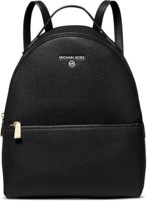 Michael Kors Womens Valerie Medium Logo Backpack 30F2G9VB2L-001 (Black)