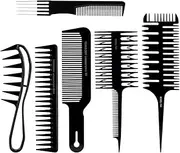 6 Pcs Hair Comb Styling Set Double Side Tail Combs with Afro Pick Barber Wide Tooth Comb for Men Women Beard Hairstylist Tools African American Accessories