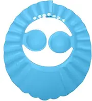 Baby Shower Shampoo Bathing Hat Silicone Hair Sunshade Ear Protection Hat for Kids Pink Yellow Blue 1 Shampoo Hat (Blue)
