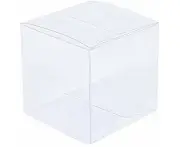 10 Pack of 6cm Clear PVC Plastic Folding Packaging Small rectangle/square Boxes for Wedding Jewelry Gift Party Favor Model Candy Chocolate Soap Box