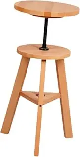[TENOL] Wooden Drafting Stool Sturdy Painting Stool Stable Office Studio Stool Adjustable Height for Bedroom Kitchen, Outdoor Gallery
