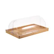 Cake Stand with Cover Cake Display Server Tray Bread Serving Platter Rectangle