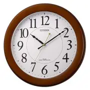Citizen wall clock radio wave analog continuous second hand wood tea (semi-gloss