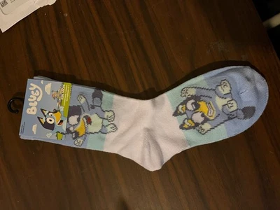 NEW! ANIMATION CHARACTERS KIDS SOCKS ~ SHOE SIZE 4-10 (Bluey)