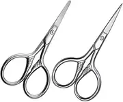 Ipetboom Stainless Steel Eyebrow Trimming Scissors Precision Cutting for Men 2 Pcs Set