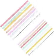 12 PCS Reusable Silicone Straws with 2 PCS Cleaning Brushes, 9 Inches Long 8mm/6mm Wide Reusable Fat Silicone Straw for Kids Long Straws for Smoothie Milkshake Cocktail Hot Drinks